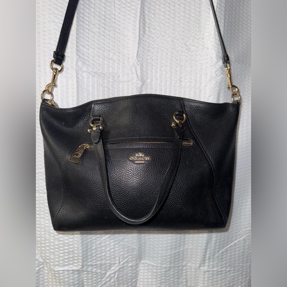 Coach Prairie Black Pebbled Leather Satchel or Crossbody - Picture 1 of 14